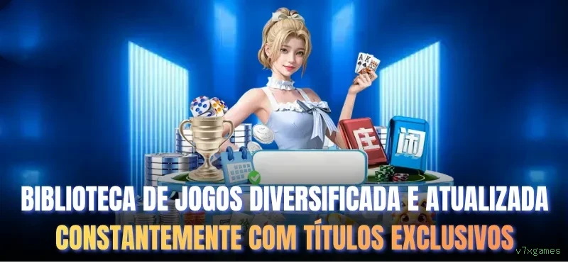 Imagem promocional da v7xgames mostrando a plataforma e suas vantagens